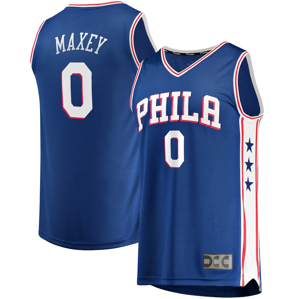 Friene P.76ers #0 Tyrese Maxey Royal Fast Break Replica Jerseys - Icon Edition
