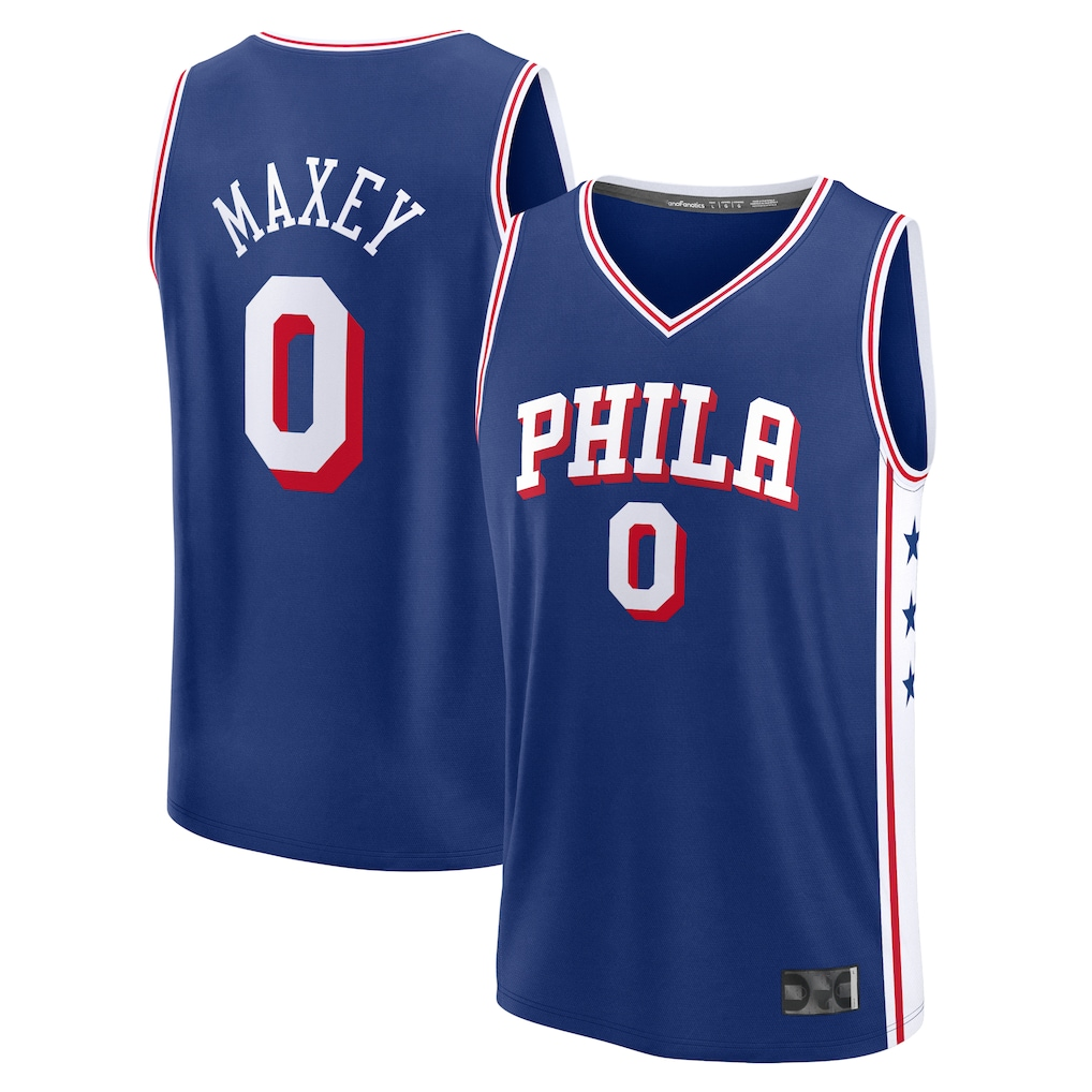 Friene P.76ers #0 Tyrese Maxey Royal Fast Break Replica Jerseys - Icon Edition