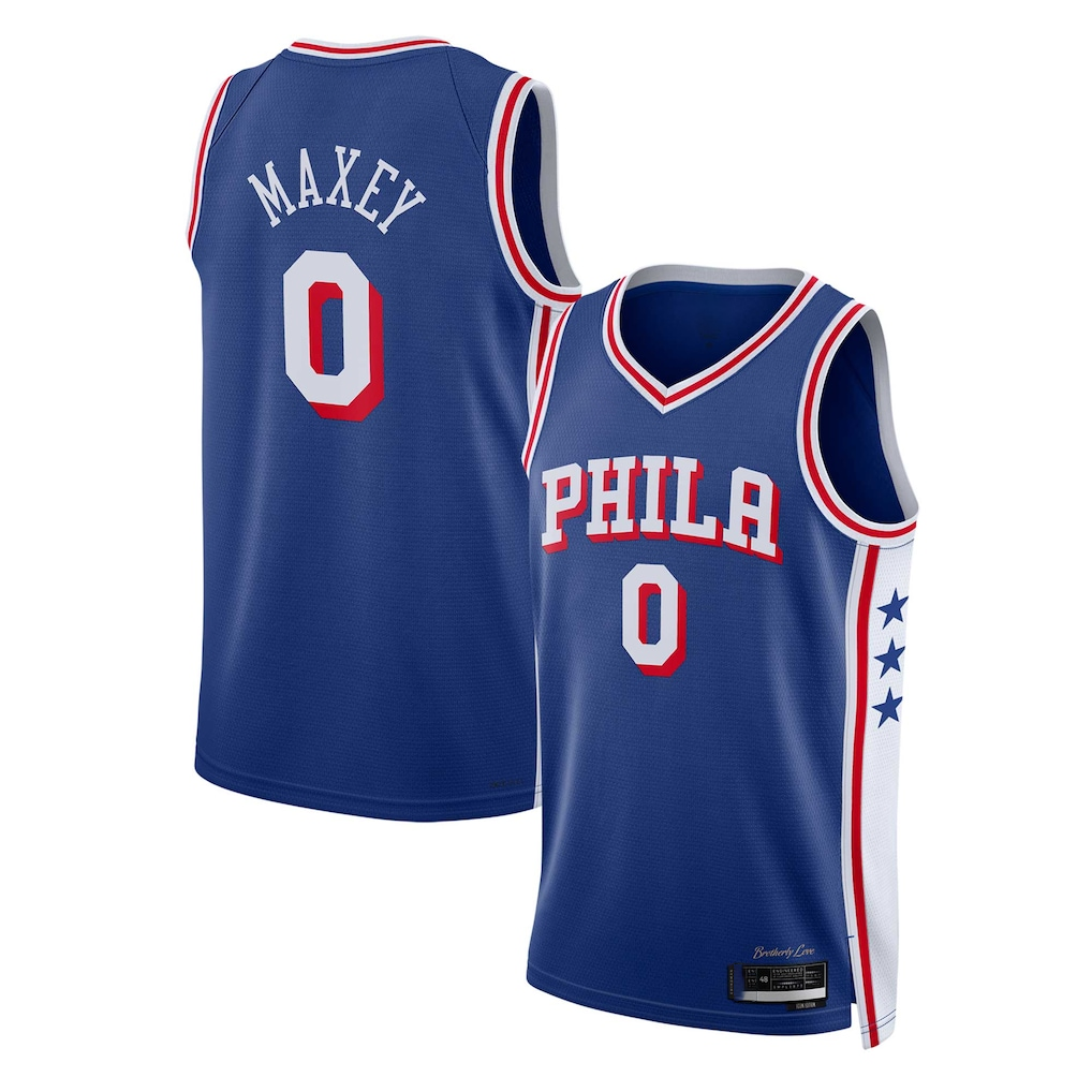 Friene P.76ers #0 Tyrese Maxey Royal Swingman Jerseys - Icon Edition