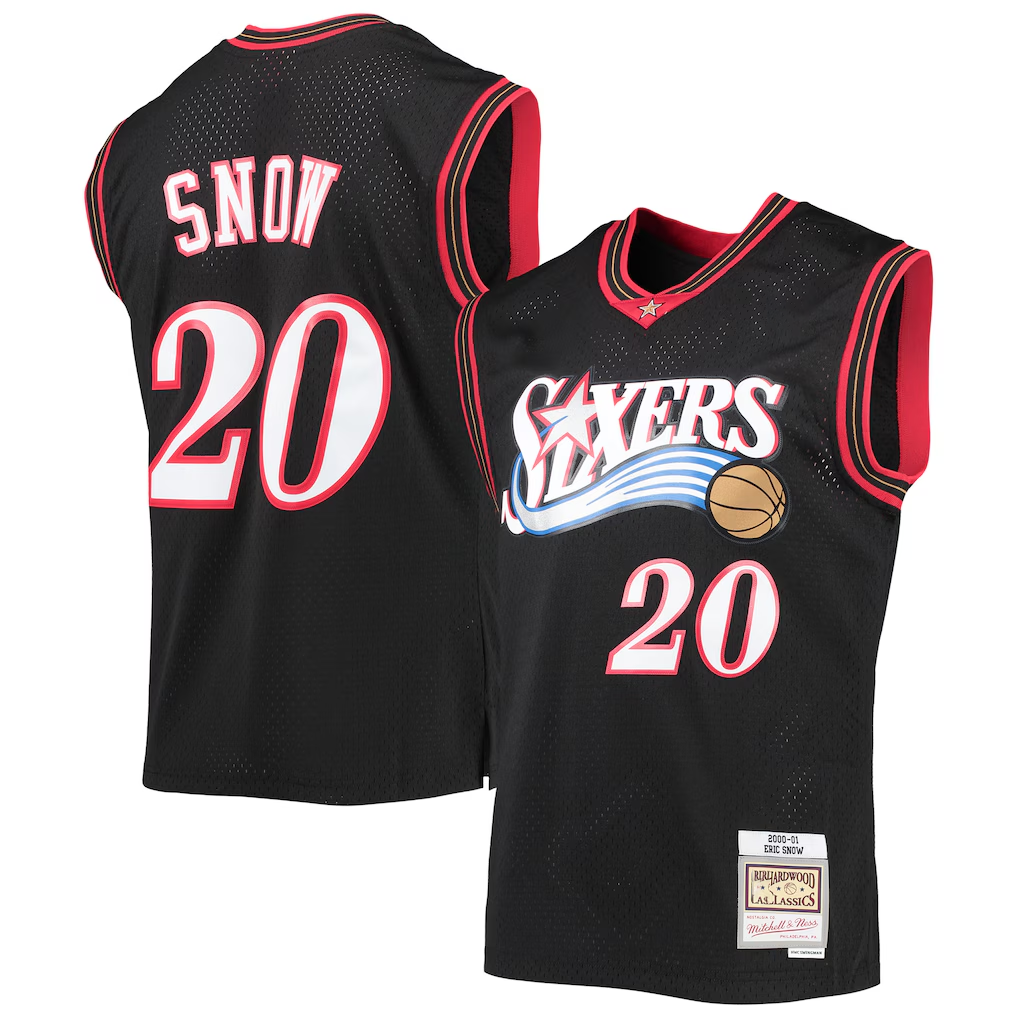 Friene P.76ers #20 Eric Snow Mitchell & Ness Black 200001 Hardwood Classics Swingman Jerseys