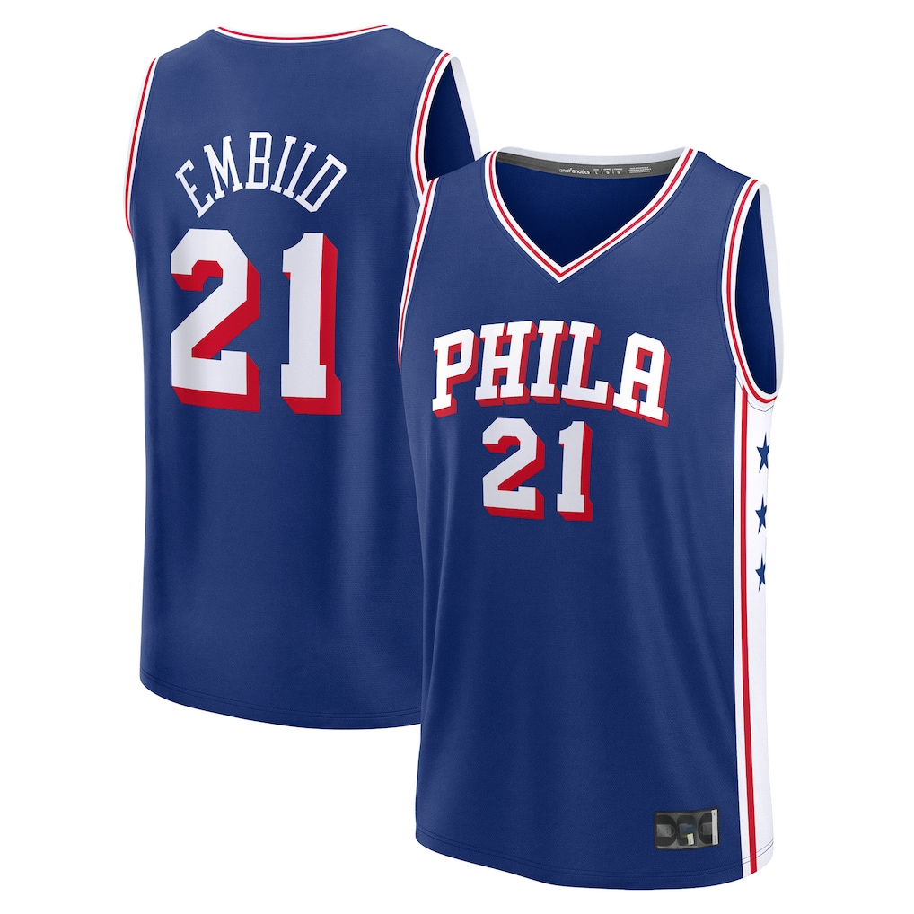 Friene P.76ers #21 Joel Embiid Royal Fast Break Replica Player Jerseys - Icon Edition
