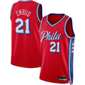 Friene P.76ers #21 Joel Embiid Jordan Brand Red Swingman Jerseys - Statement Edition