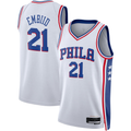 Friene P.76ers #21 Joel Embiid White Swingman Jerseys - Association Edition