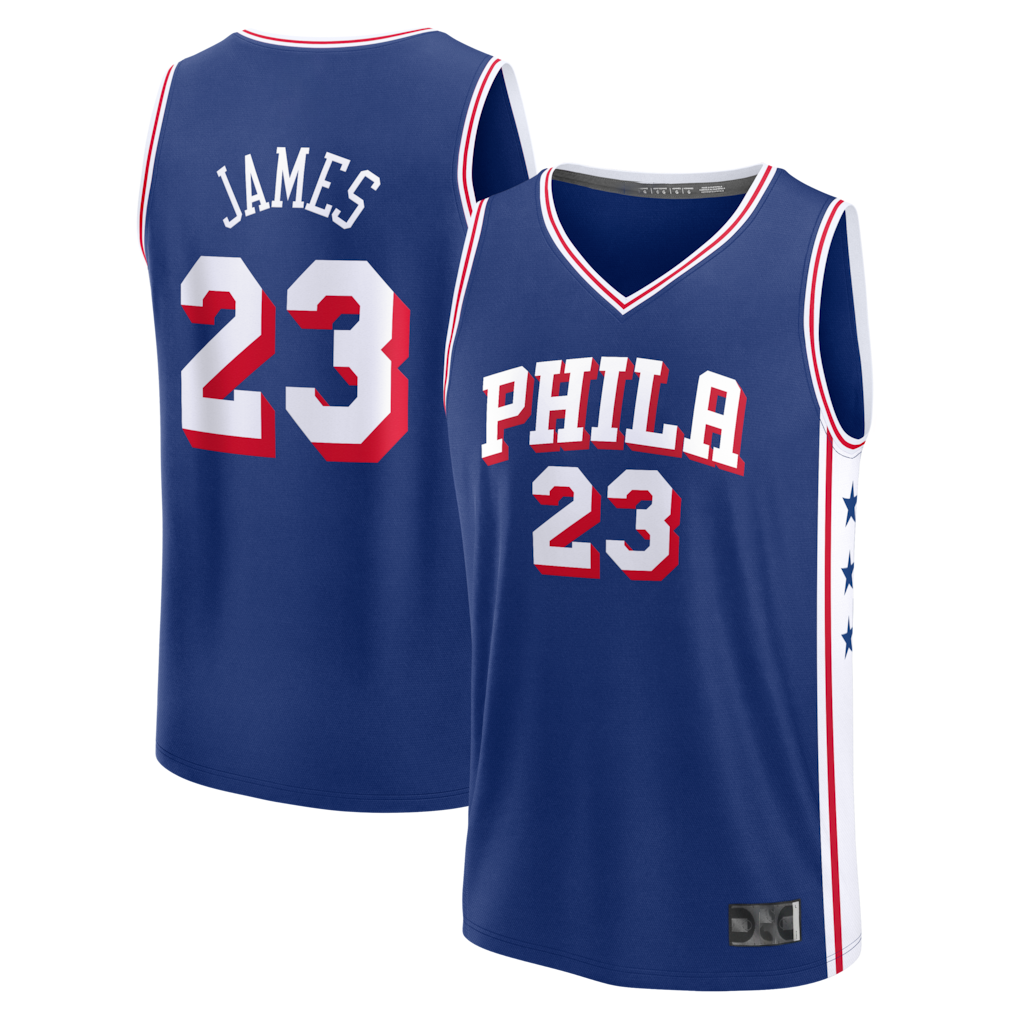 Friene P.76ers #23 LeBron James Royal Fast Break Stitched Jerseys- Icon Edition