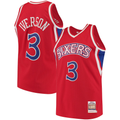 Friene P.76ers #3 Allen Iverson Mitchell & Ness Red 199697 Hardwood Classics Authentic Jerseys
