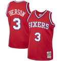 Friene P.76ers #3 Allen Iverson Mitchell & Ness Red 200203 Hardwood Classics Swingman Jerseys