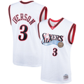 Friene P.76ers #3 Allen Iverson Mitchell & Ness White Hardwood Classics Swingman Jerseys