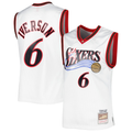 Friene P.76ers #6 Allen Iverson Mitchell & Ness White 200203 Hardwood Classics Swingman Jerseys