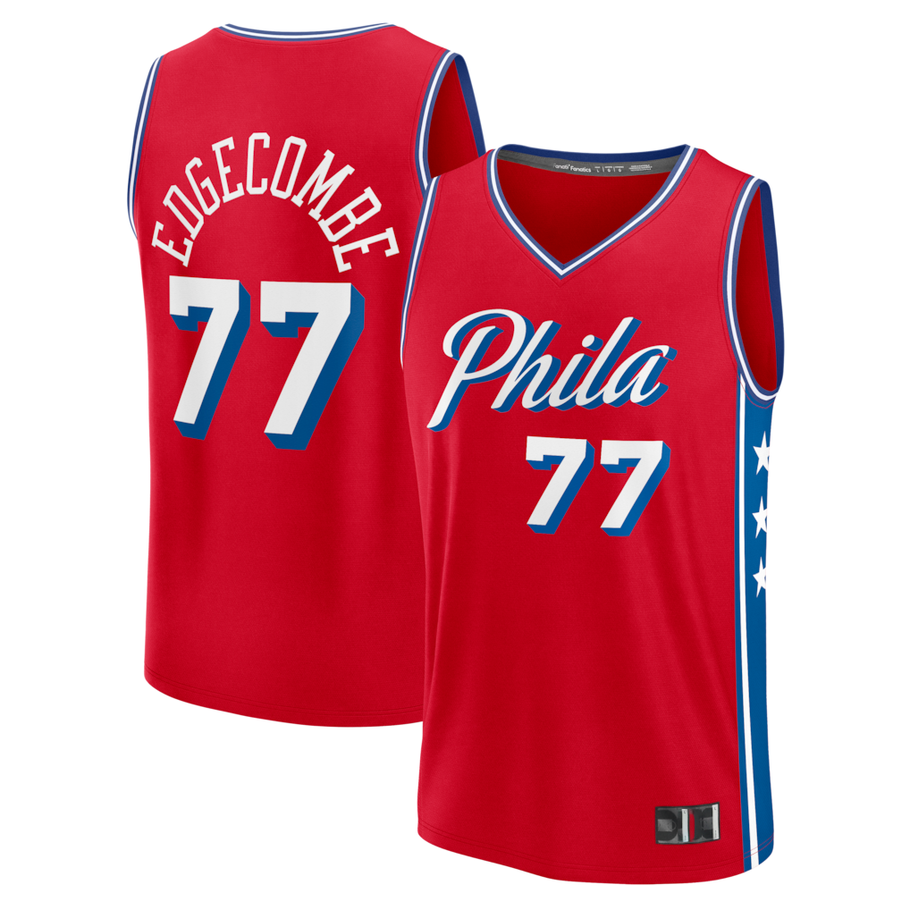 Friene P.76ers #77 VJ Edgecombe Red Fast Break Replica Player Jerseys - Statement Edition