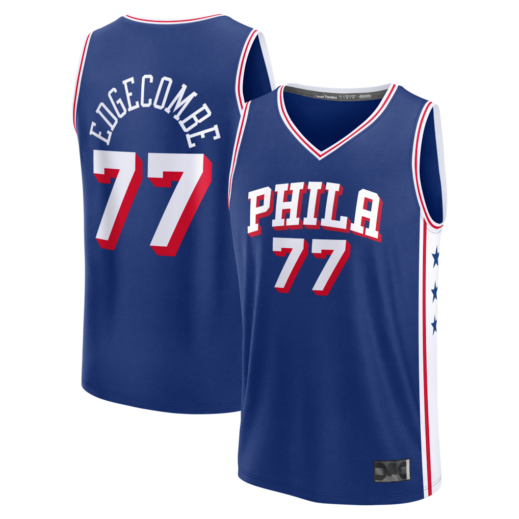 Friene P.76ers #77 VJ Edgecombe Royal Fast Break Jerseys - Icon Edition