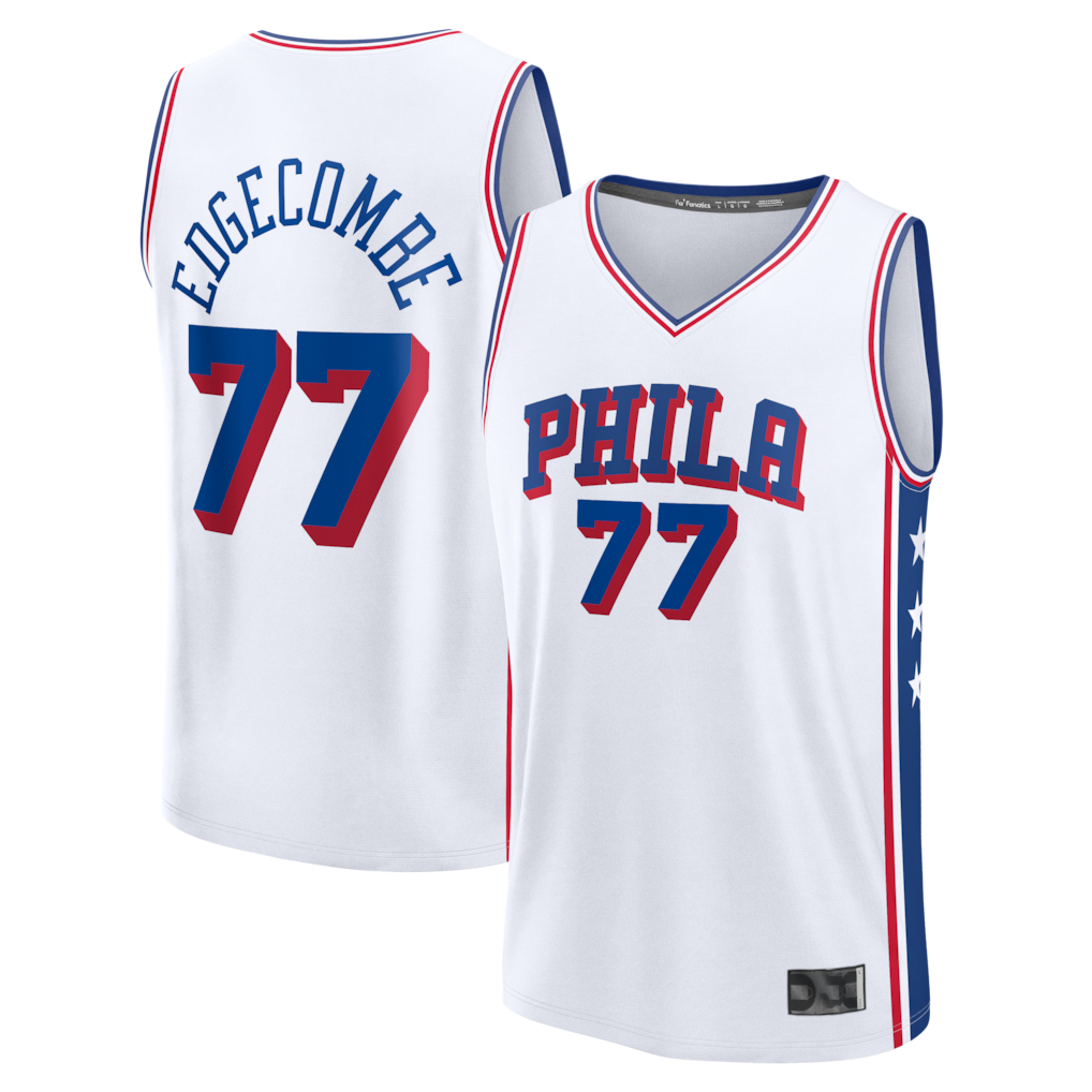 Friene P.76ers #77 VJ Edgecombe  White Fast Break Replica Player Jerseys - Association Edition