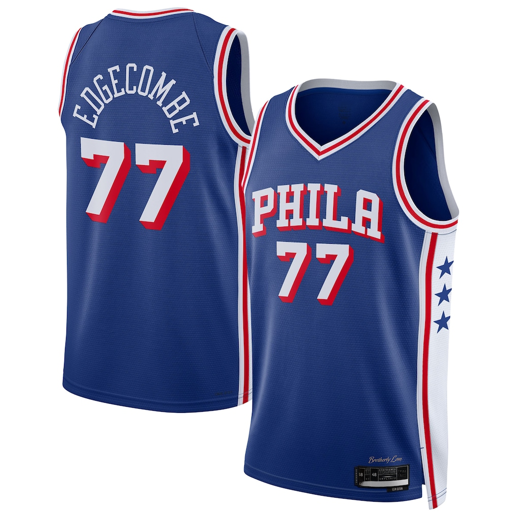 Friene P.76ers #77 VJ Edgecombe Royal Swingman Jerseys - Icon Edition