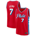 Friene P.76ers #7 Jaylen Brown  Red Fast Break Jerseys - Statement Edition