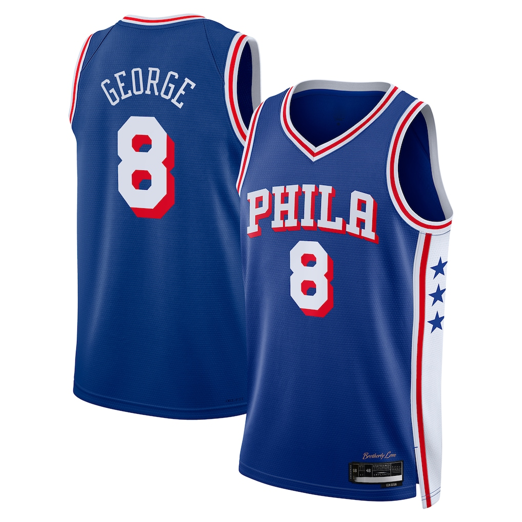 Friene P.76ers #8 Paul George Royal 2024 Offseason Addition Swingman Jerseys