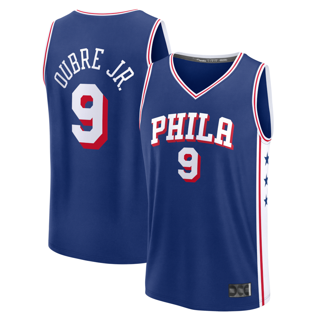 Friene P.76ers #9 Kelly Oubre Jr. Blue Fast Break Jerseys - Icon Edition