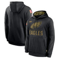 Friene P.Eagles Black Salute to Service Hoodies Limited Game Blank Player Stitched Jerseys
