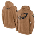 FrieneP.Eagles Brown Salute to Service Pullover Hoodies Limited Game Blank Player Stitched Jerseys