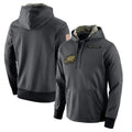 Friene P.Eagles Gray Pullover Hoodies Home Game Blank Player Stitched Jerseys