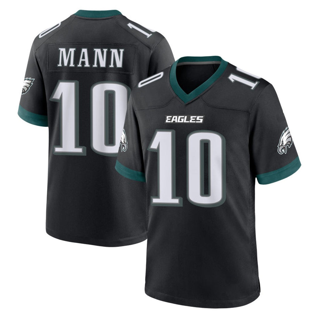 Friene P.Eagles #10 Braden Mann Player Black Game Home Stitched Jerseys