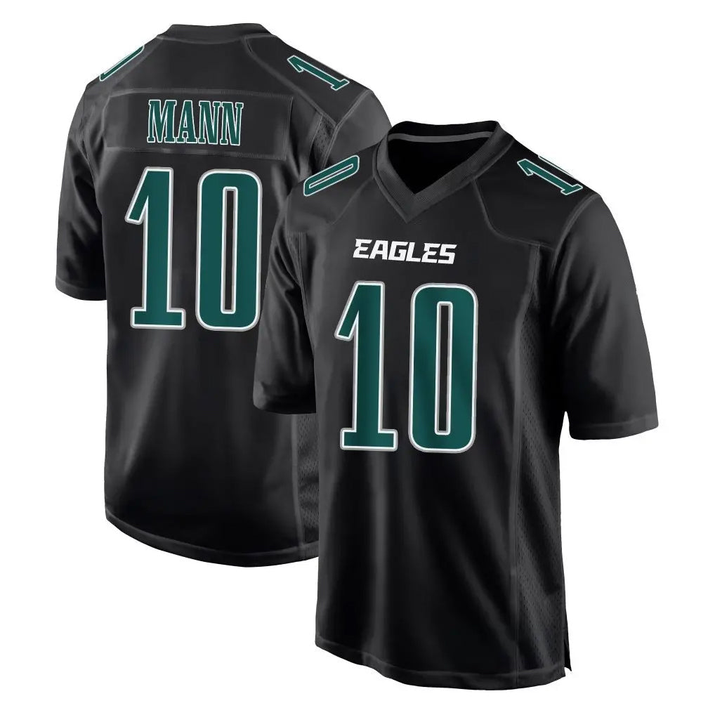 Friene P.Eagles #10 Braden Mann Player Carbon Black Fashion Home Game Stitched Jerseys