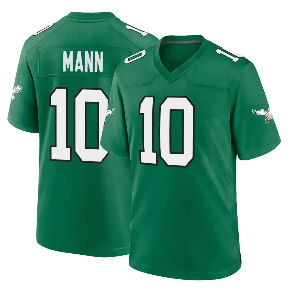 Friene P.Eagles #10 Braden Mann Player Green Kelly Alternate Home Game Stitched Jerseys