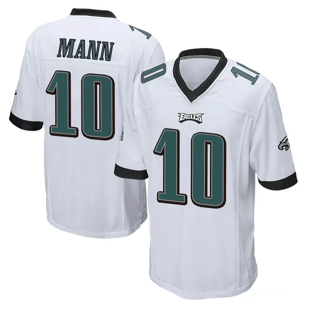 Friene P.Eagles #10 Braden Mann Player White Home Game Stitched Jerseys
