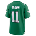 Friene P.Eagles #11 A.J. Brown Green Alternate Game Player Jersey Stitched American Stitched Jerseys
