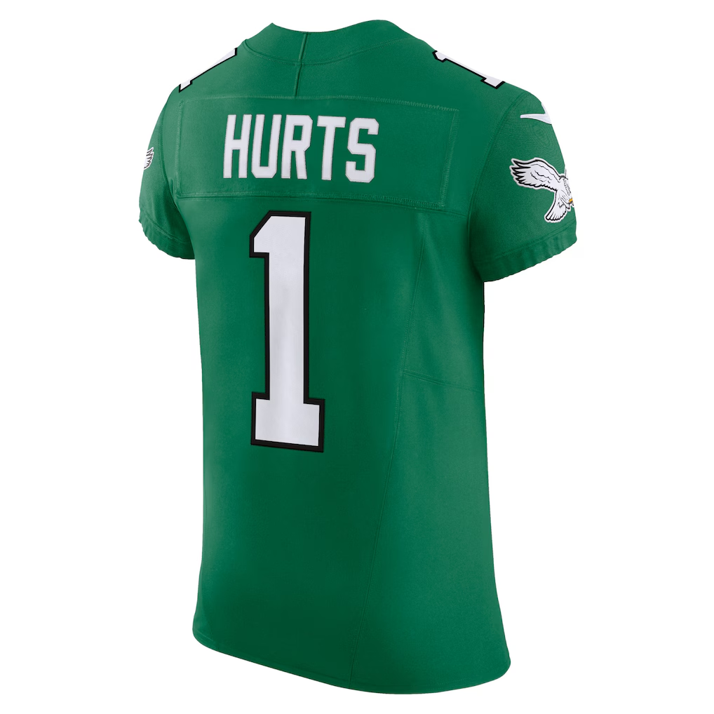 Friene P.Eagles #1 Jalen Hurts Kelly Green Alternate Vapor F.U.S.E. Elite Stitched Jerseys