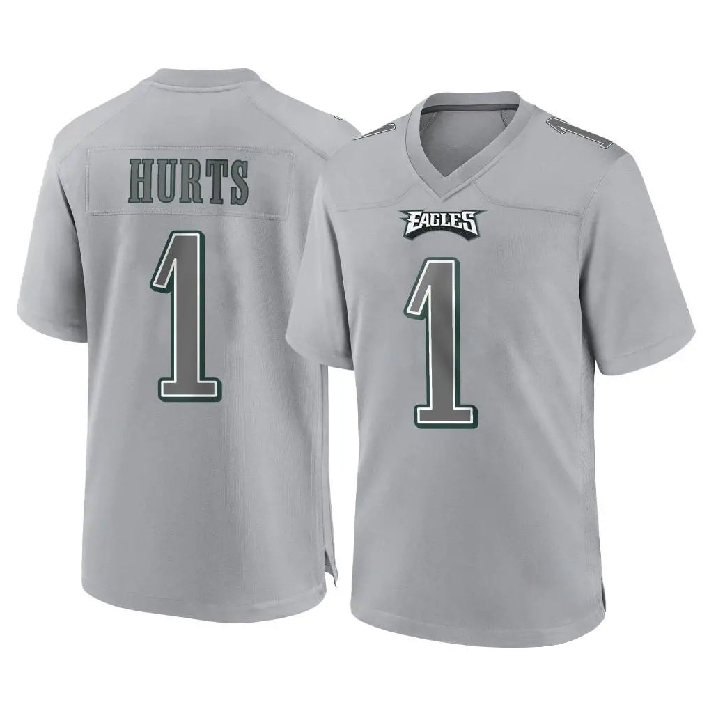 Friene P.Eagles #1 Jalen Hurts Player Gray Atmosphere Fashion Home Game Stitched Jerseys