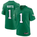 Friene P.Eagles #1 Jalen Hurts Player Kelly Green Game Baseball Stitched Jerseys