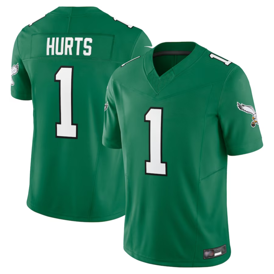 Friene P.Eagles #1 Jalen Hurts Player Kelly Green Vapor F.U.S.E. Limited Baseball Stitched Jerseys