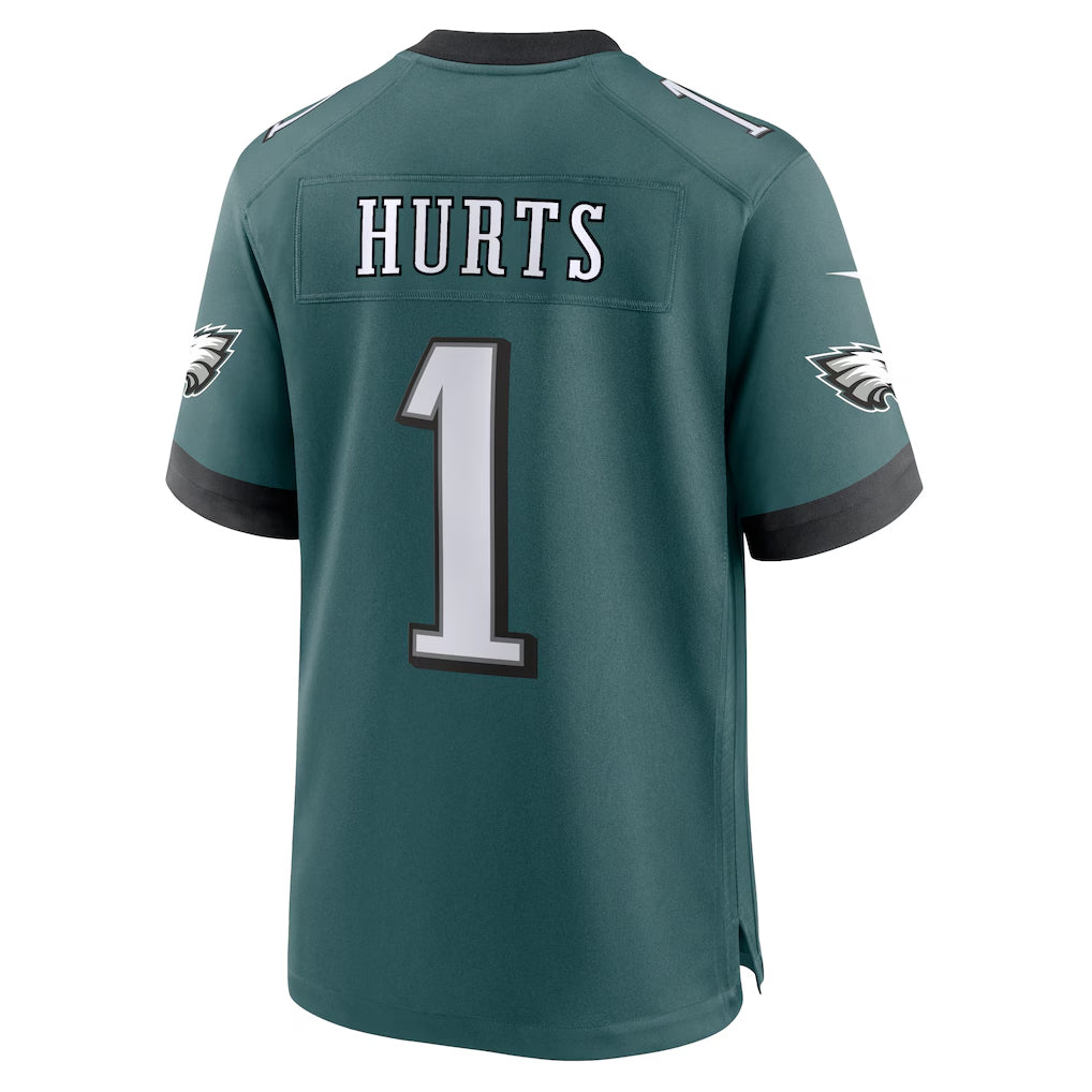Friene P.Eagles #1 Jalen Hurts Player Midnight Green Home Game Stitched Jerseys