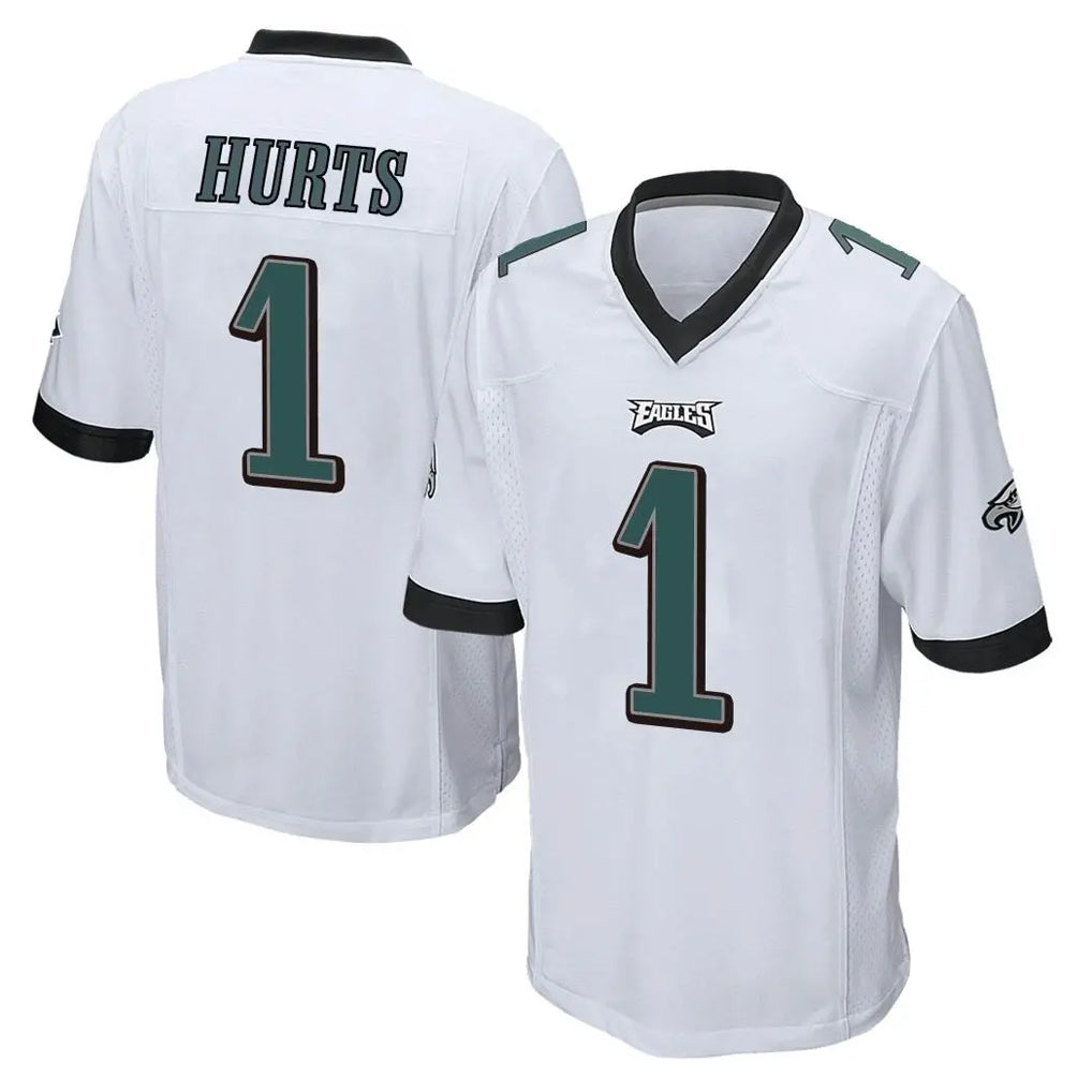Friene P.Eagles #1 Jalen Hurts Player White Home Game Stitched Jerseys