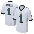 Friene P.Eagles #1 Jalen Hurts Player White Home Game Stitched Jerseys