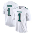 Friene P.Eagles #1 Jalen Hurts Player White Tundra Fashion Home Game Stitched Jerseys