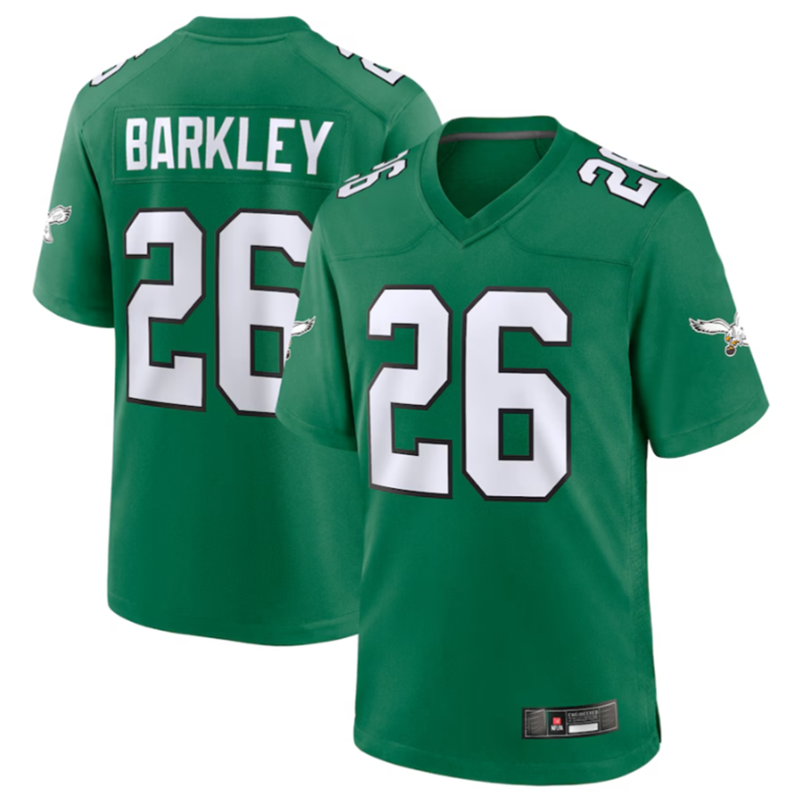 Friene P.Eagles #26 Saquon Barkley Green Alternate Game Jersey Stitched American Stitched Jerseys