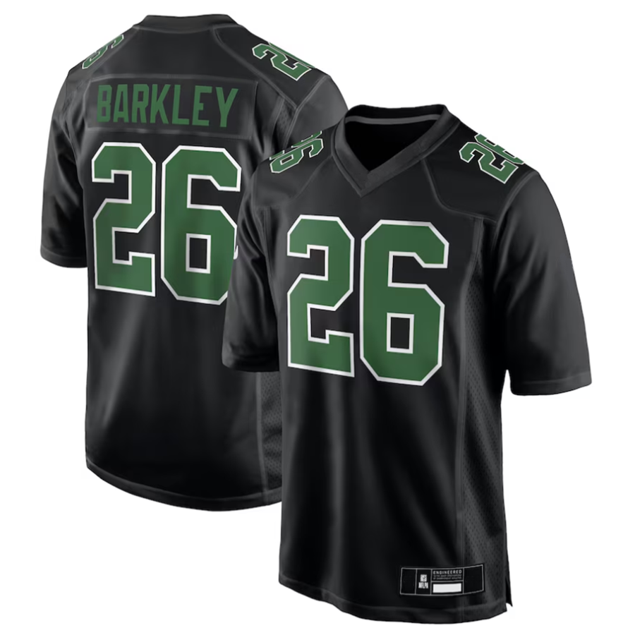 Friene P.Eagles #26 Saquon Barkley Player Black Green Fashion Game Stitched Jerseys
