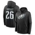 Friene P.Eagles #26 Saquon Barkley Player Black Pullover Hoodies Home Game Stitched Jerseys
