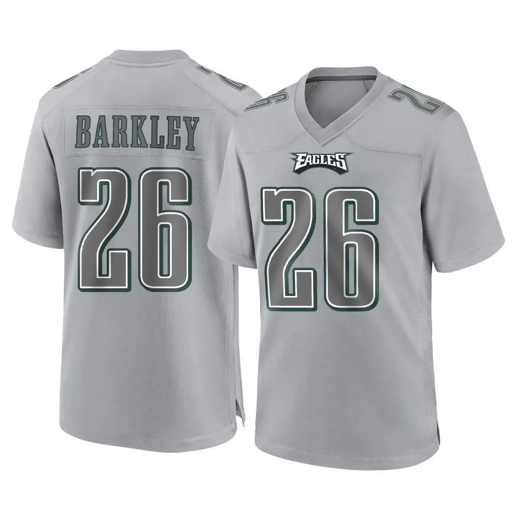 Friene P.Eagles #26 Saquon Barkley Player Gray Atmosphere Fashion Home Game Stitched Jerseys