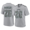 Friene P.Eagles #26 Saquon Barkley Player Gray Atmosphere Fashion Home Game Stitched Jerseys
