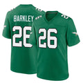 Friene P.Eagles #26 Saquon Barkley Player Green Kelly Alternate Home Game Stitched Jerseys