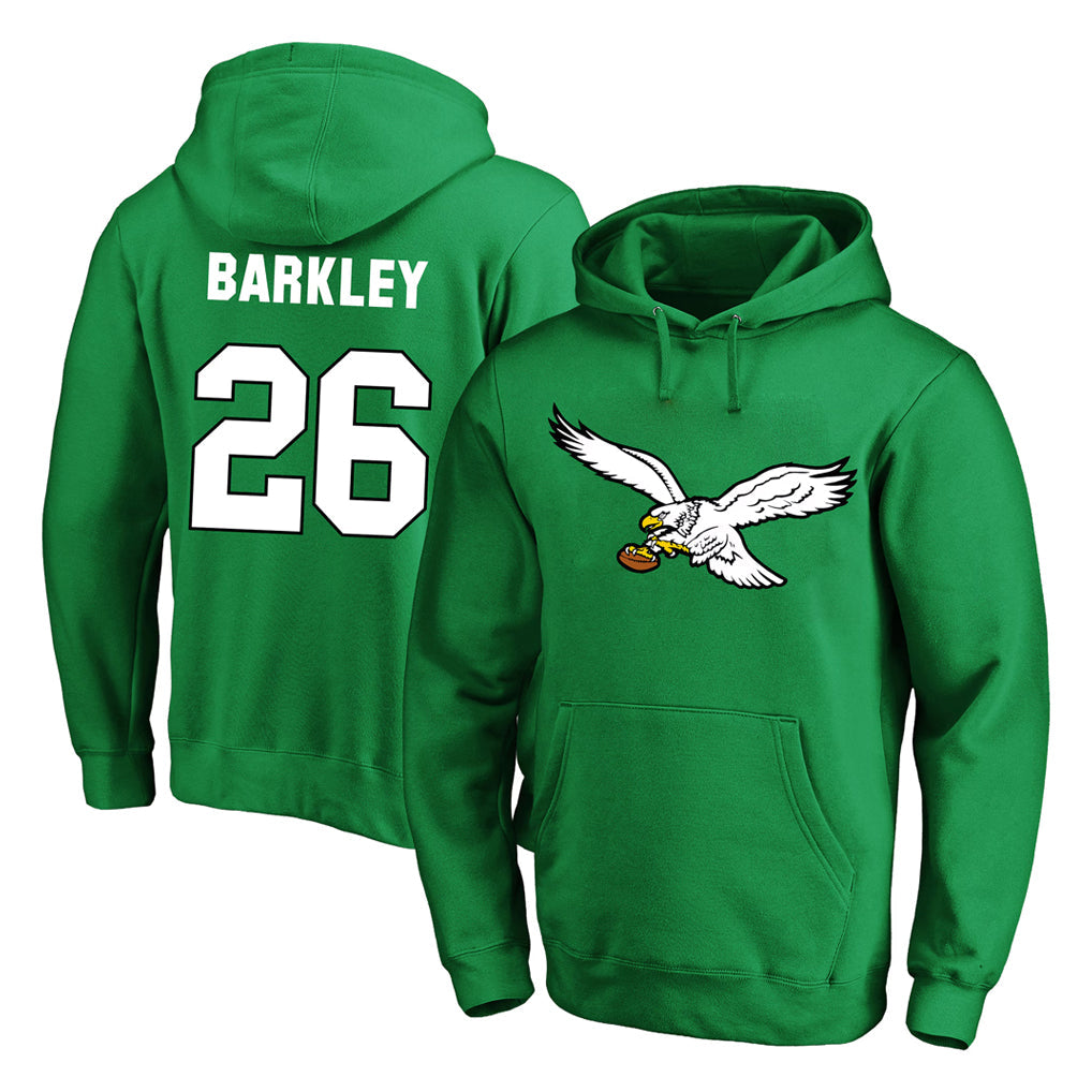 Friene P.Eagles #26 Saquon Barkley Player Green Pullover Hoodies Home Game Stitched Jerseys