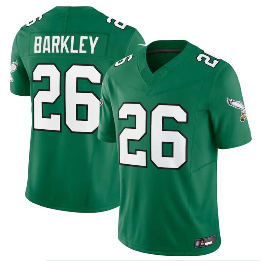 Friene P.Eagles #26 Saquon Barkley Player Kelly Green Vapor F.U.S.E. Limited Stitched Jerseys
