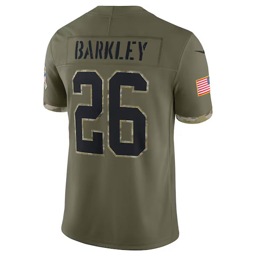 Friene P.Eagles #26 Saquon Barkley Player Salute To Service Olive Stitched Jerseys