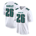 Friene P.Eagles #26 Saquon Barkley Player White Tundra Fashion Home Game Stitched Jerseys