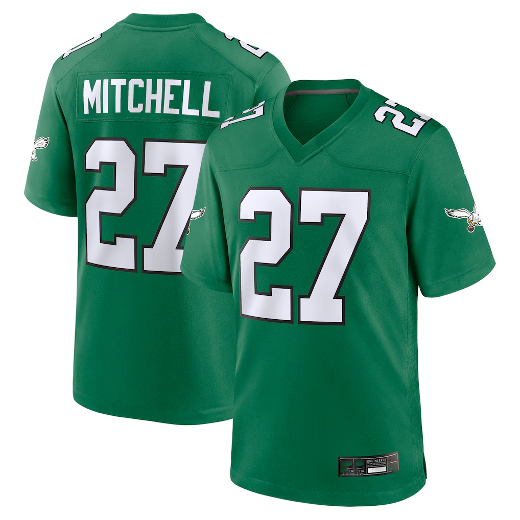 Friene P.Eagles #27 Quinyon Mitchell Kelly Green Alternate Game Stitched Jerseys