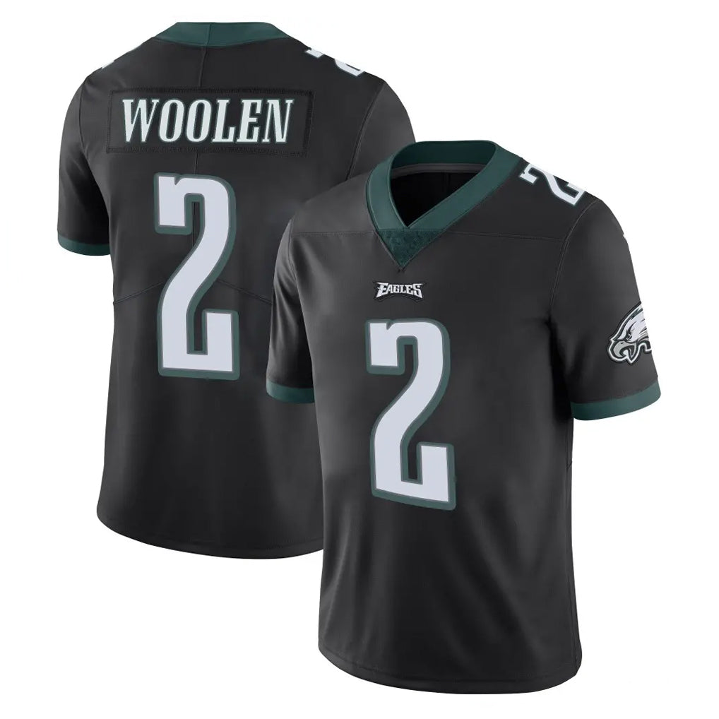 Friene P.Eagles #2 Riq Woolen Player Black Limited Vapor Untouchable Home Game Stitched Jerseys