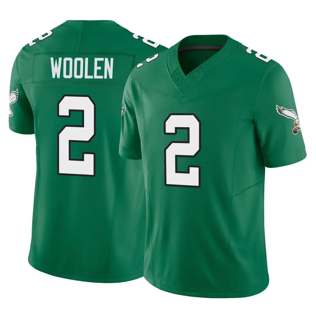 Friene P.Eagles #2 Riq Woolen Player Green Kelly Alternate Vapor F.U.S.E. Home Game Stitched Jerseys