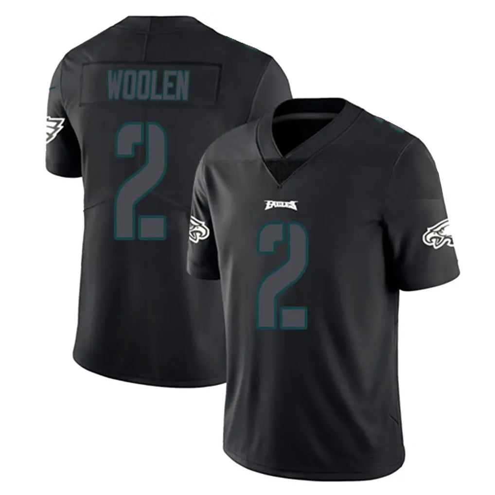 Friene P.Eagles #2 Riq Woolen Player Limited Black Impact Home Game Stitched Jerseys