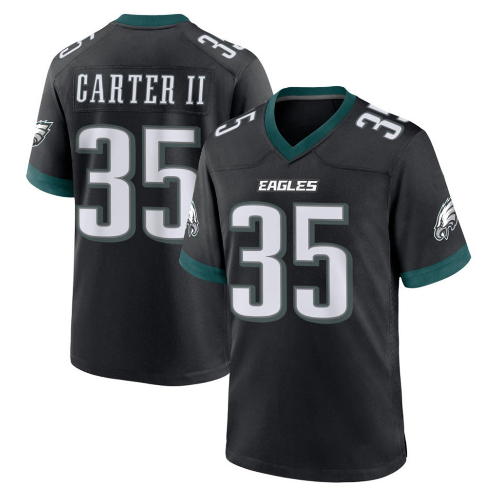 Friene P.Eagles #35 Michael Carter II Player Black Game Home Stitched Jerseys